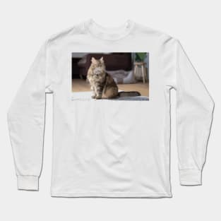 Maine Coon Cat Digital Painting Long Sleeve T-Shirt